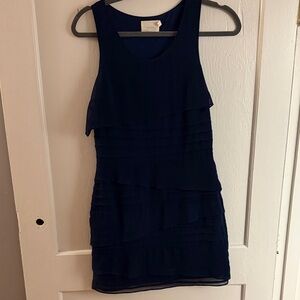 Lush Dark Blue Layered Mini Dress